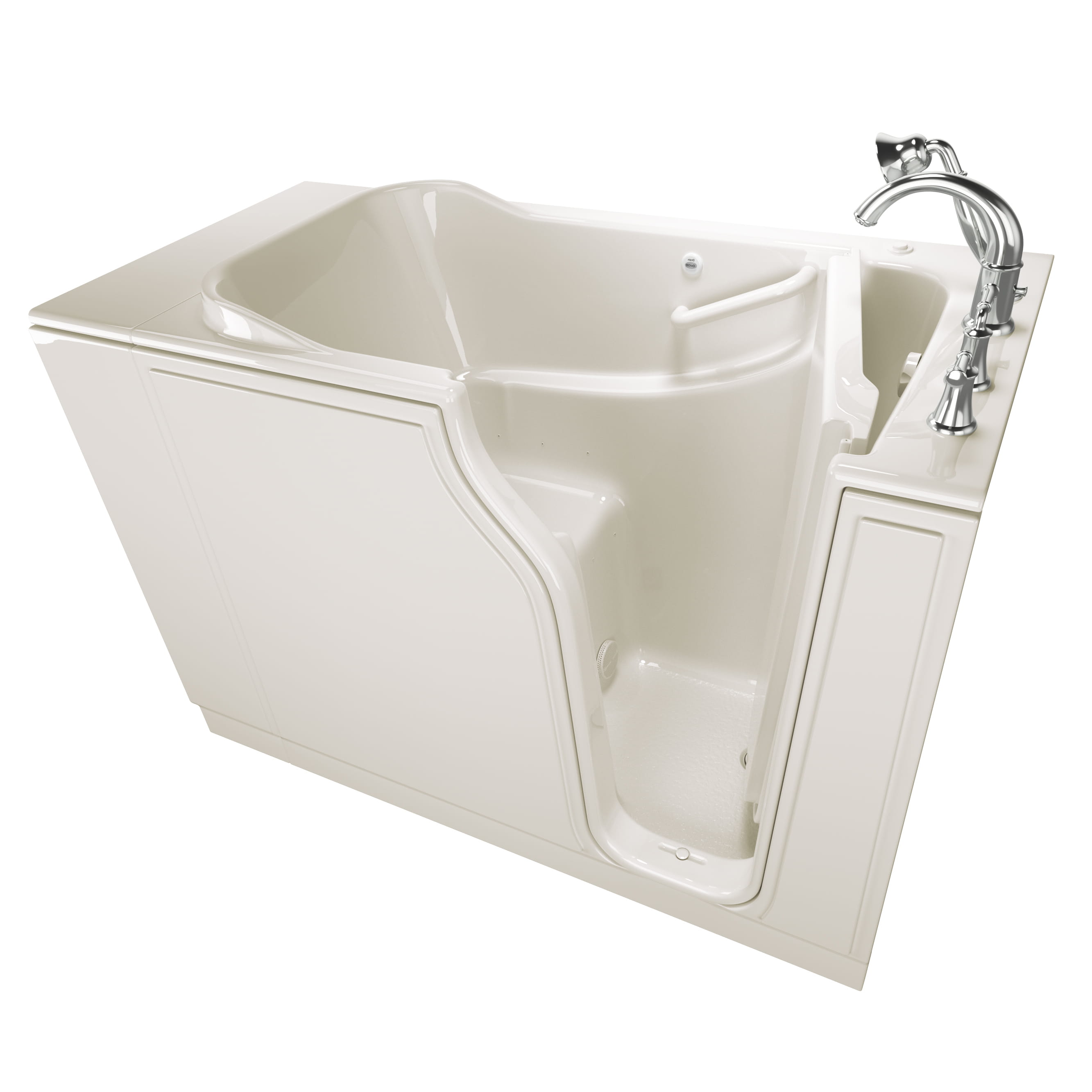 Gelcoat Value Series 30x52 Inch Walk In Bathtub with Air Spa System   Right Hand Door and Drain WIB LINEN